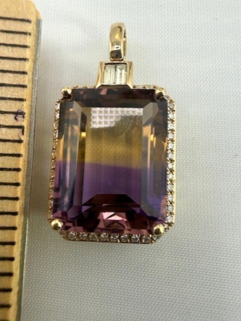 14K Gold Ametrine Pendant from Effy with Diamonds (Chain not included) - Picture 3 of 8
